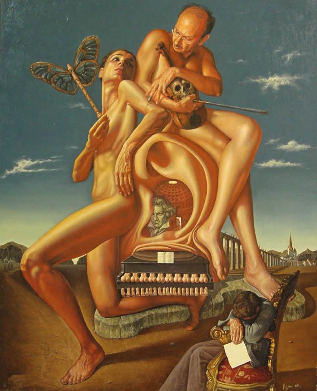 oil paintings by Agim Meta, surrealist painting